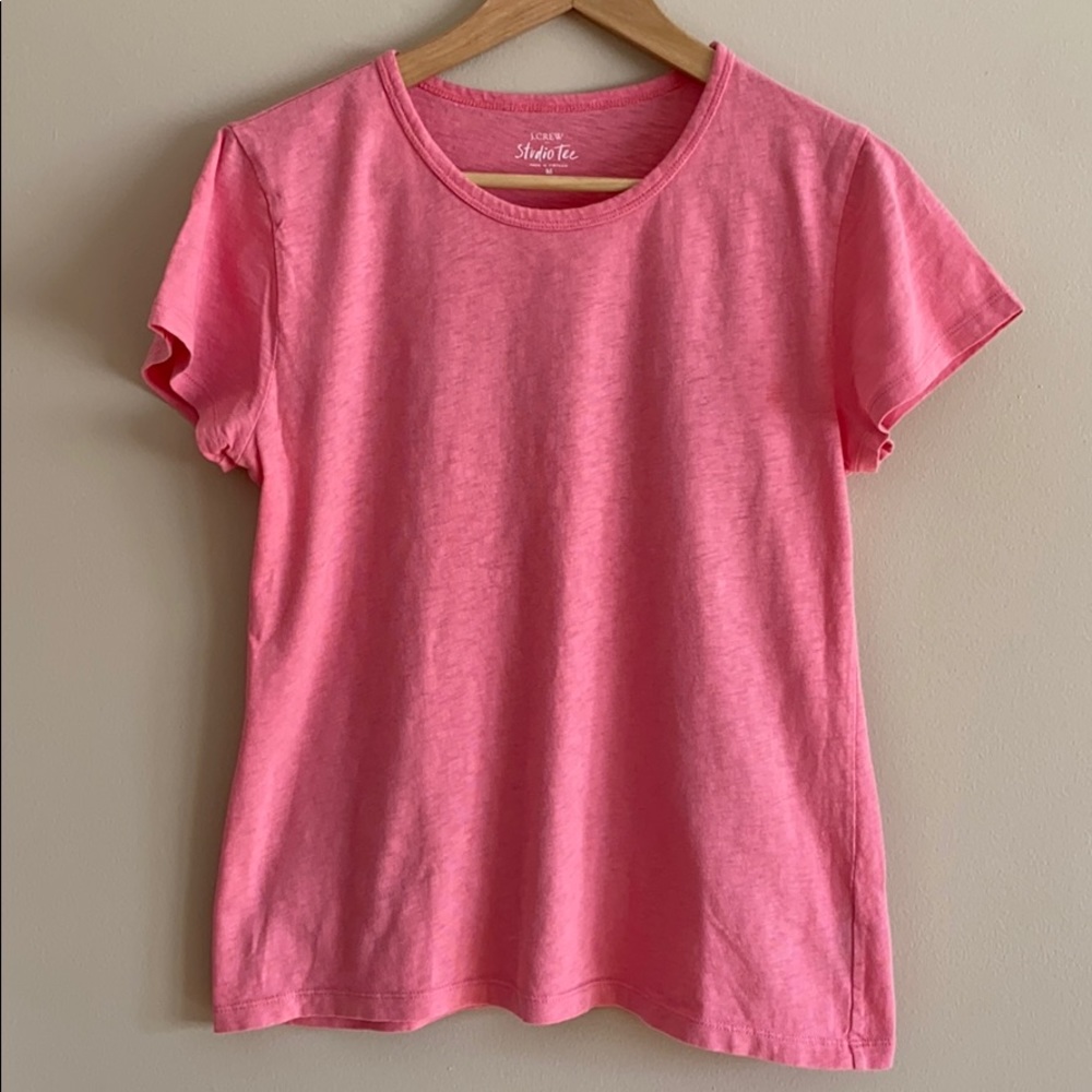 J. Crew Pink Studio Tee